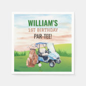 ワンゴルフの水彩穴1日の誕生日 スタンダードカクテルナプキン (正面)