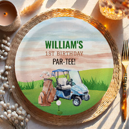 ワンゴルフの水彩穴1日の誕生日 ペーパープレート