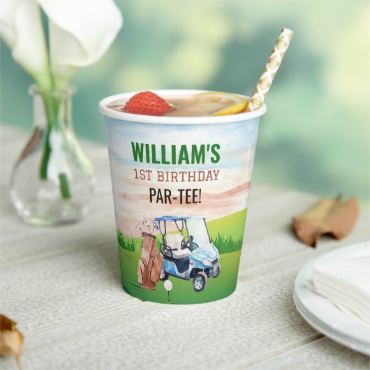 ワンゴルフの水彩穴1日の誕生日 紙コップ (インサイチュ)