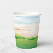 ワンゴルフの水彩穴1日の誕生日 紙コップ (裏面)