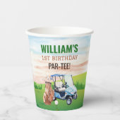 ワンゴルフの水彩穴1日の誕生日 紙コップ (正面)