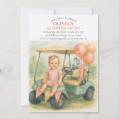 ワンゴルフガール1歳誕生日パーティー🎉 招待状 (正面)