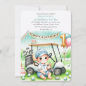 ワンゴルフボーイ1歳の誕生日パーティー🎉 招待状 (正面)