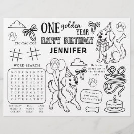 ワンゴールデンイヤーゴールデンレトリバーアクティビティランチョンマット