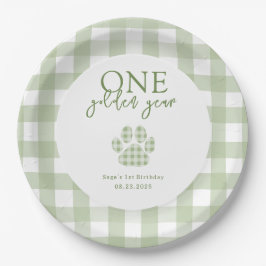 ワンゴールデンイヤーゴールデンレトリバーバースデーパーティー ペーパープレート