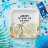 ワンサウルス恐竜誕生日 ペーパープレート (パーティー)