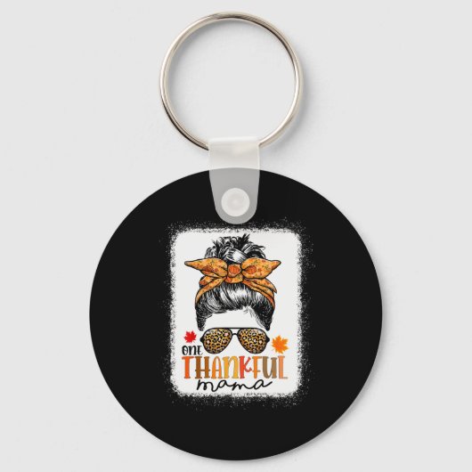 ワンサンクスマメッシーバンヒョウ母秋感謝してい キーホルダー (正面)