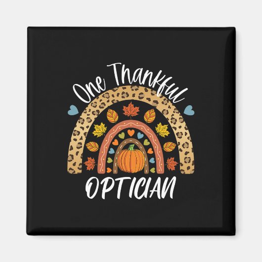 ワンサンクフルオプティシャンかわいい虹の秋秋 マグネット (正面)