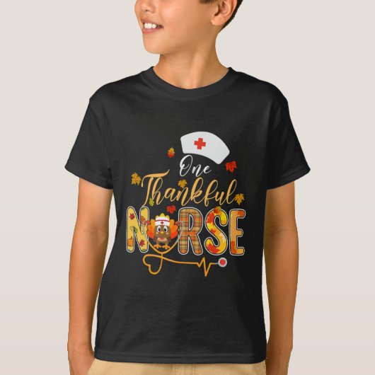 ワンサンクフルナース秋秋トルコナース感謝してい Tシャツ (正面)