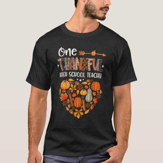 ワンサンクフルハイスクール先生秋秋感謝してい Tシャツ (正面)