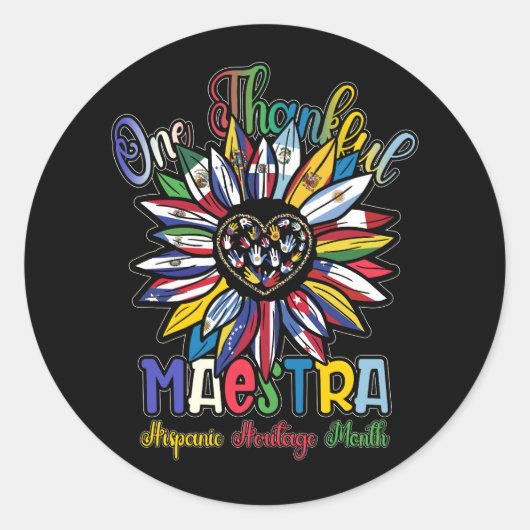 ワンサンクフルヒスパニック伝統月先生ラテン ラウンドシール (正面)