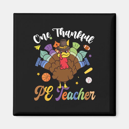 ワンサンクフルペ先生ターキーハッピーサンクスギビング マグネット (正面)