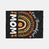 ワンサンクフルマサンクスギビングレインボー秋ヒョウ フリースブランケット (正面(横))