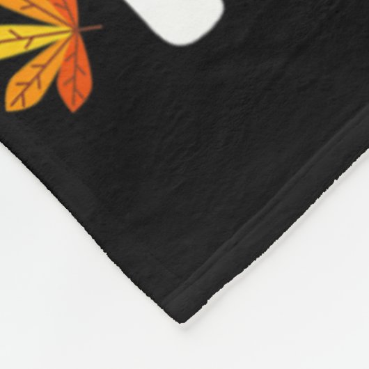 ワンサンクフルマサンクスギビングレインボー秋ヒョウ フリースブランケット (角)