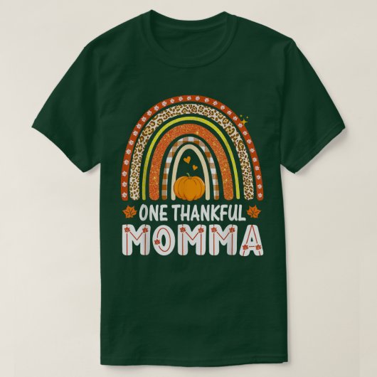 ワンサンクフルママレインボーヒョウ秋秋Tha Tシャツ (デザイン正面)
