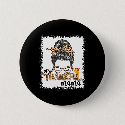 ワンサンクフルママ秋メッシーブンサンクスギビングウォム 缶バッジ (正面)