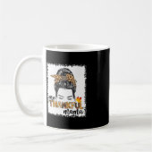 ワンサンクフルママ秋秋ヒョウ乱雑Bun Th コーヒーマグカップ (左)