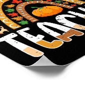 ワンサンクフル先生かわいい感謝祭レインボレオ ポスター (角)