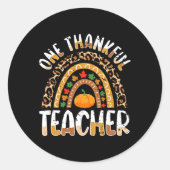 ワンサンクフル先生かわいい感謝祭レインボレオ ラウンドシール (正面)