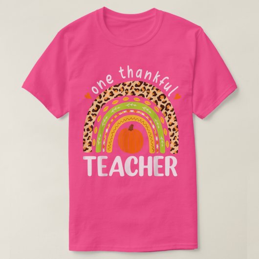 ワンサンクフル先生感謝祭ヒョウ虹 Tシャツ (デザイン正面)