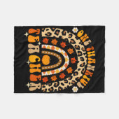 ワンサンクフル先生感謝祭レインボーヒョウ フリースブランケット (正面(横))