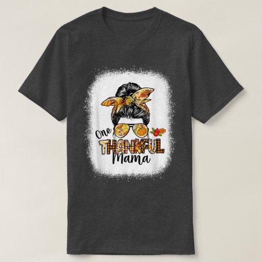 ワンサンクマメシまんじゅう女性秋感謝してい可愛い Tシャツ (デザイン正面)