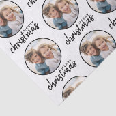 ワンサークルフォト付きメリークリスマス – 白 薄葉紙 (詳細)