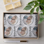 ワンサークルフォト付きメリークリスマス – 白 薄葉紙 (ギフト)