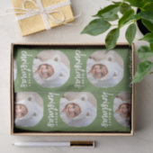 ワンサークルフォト付きメリークリスマス – 緑 薄葉紙 (ギフト)