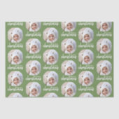 ワンサークルフォト付きメリークリスマス – 緑 薄葉紙 (正面)