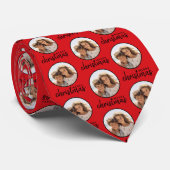 ワンサークルフォト付きメリークリスマス – 赤い黒 ネクタイ (ロール)