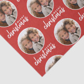 ワンサークルフォト付きメリークリスマス – 赤 薄葉紙 (詳細)