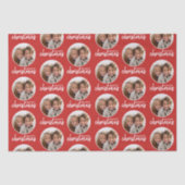 ワンサークルフォト付きメリークリスマス – 赤 薄葉紙 (正面)