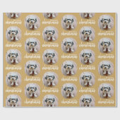 ワンサークルフォト付きメリークリスマス – 金ゴールド ラッピングペーパー (フラット)