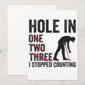ワンショットで木に当たったのでカウントをやめた 面白いゴルフ 招待状 (正面/裏面)
