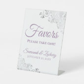 ワンシルバーラベンダーとホワイトを取結婚り入れる 台座サイン (正面)