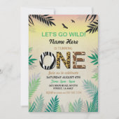 ワンジャングルの最初の誕生日パーティーサファリ動物園招待状 招待状 (正面)