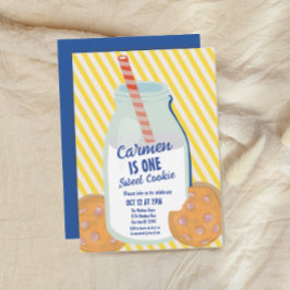 ワンスイートクッキーお洒落ファースト誕生日 招待状