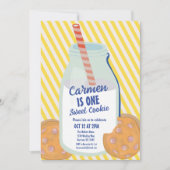 ワンスイートクッキーお洒落ファースト誕生日 招待状 (正面)