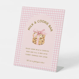 ワンスイートクッキーガールファースト誕生日ミルク&クッキー 台座サイン