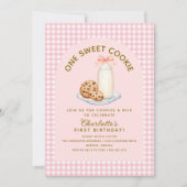 ワンスイートクッキーガールファースト誕生日招待状 招待状 (正面)