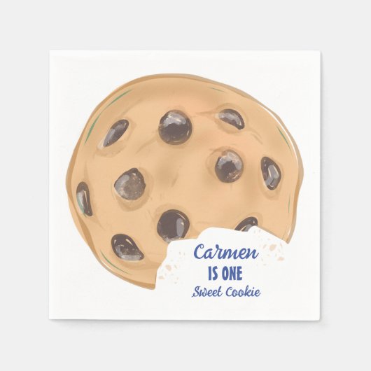 ワンスイートクッキーファースト誕生日 スタンダードカクテルナプキン (正面)
