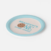 ワンスイートクッキーブルーファースト誕生日 ペーパープレート (アングル)