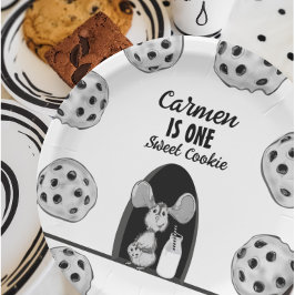 ワンスイートクッキーマウスファースト誕生日 ペーパープレート