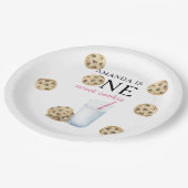 ワンスイートクッキー&ミルクガールファースト誕生日 ペーパープレート (アングル)