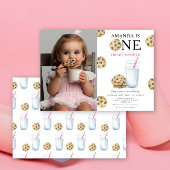 ワンスイートクッキー&ミルクガールファースト誕生日 招待状