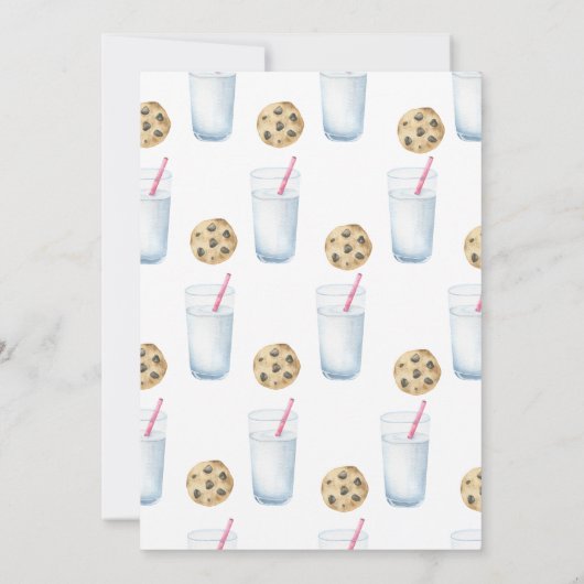 ワンスイートクッキー&ミルクガールファースト誕生日 招待状 (裏面)