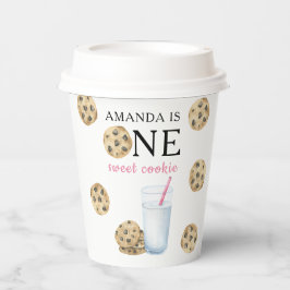 ワンスイートクッキー&ミルクガールファースト誕生日 紙コップ