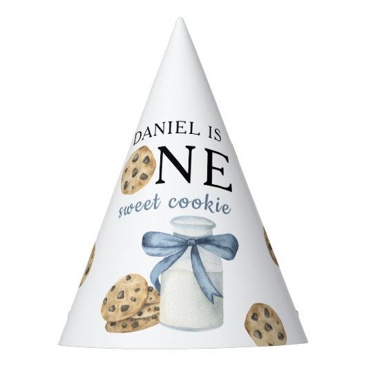 ワンスイートクッキー&ミルクファースト誕生日 パーティーハット (正面)