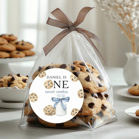 ワンスイートクッキー&ミルクファースト誕生日 ラウンドシール